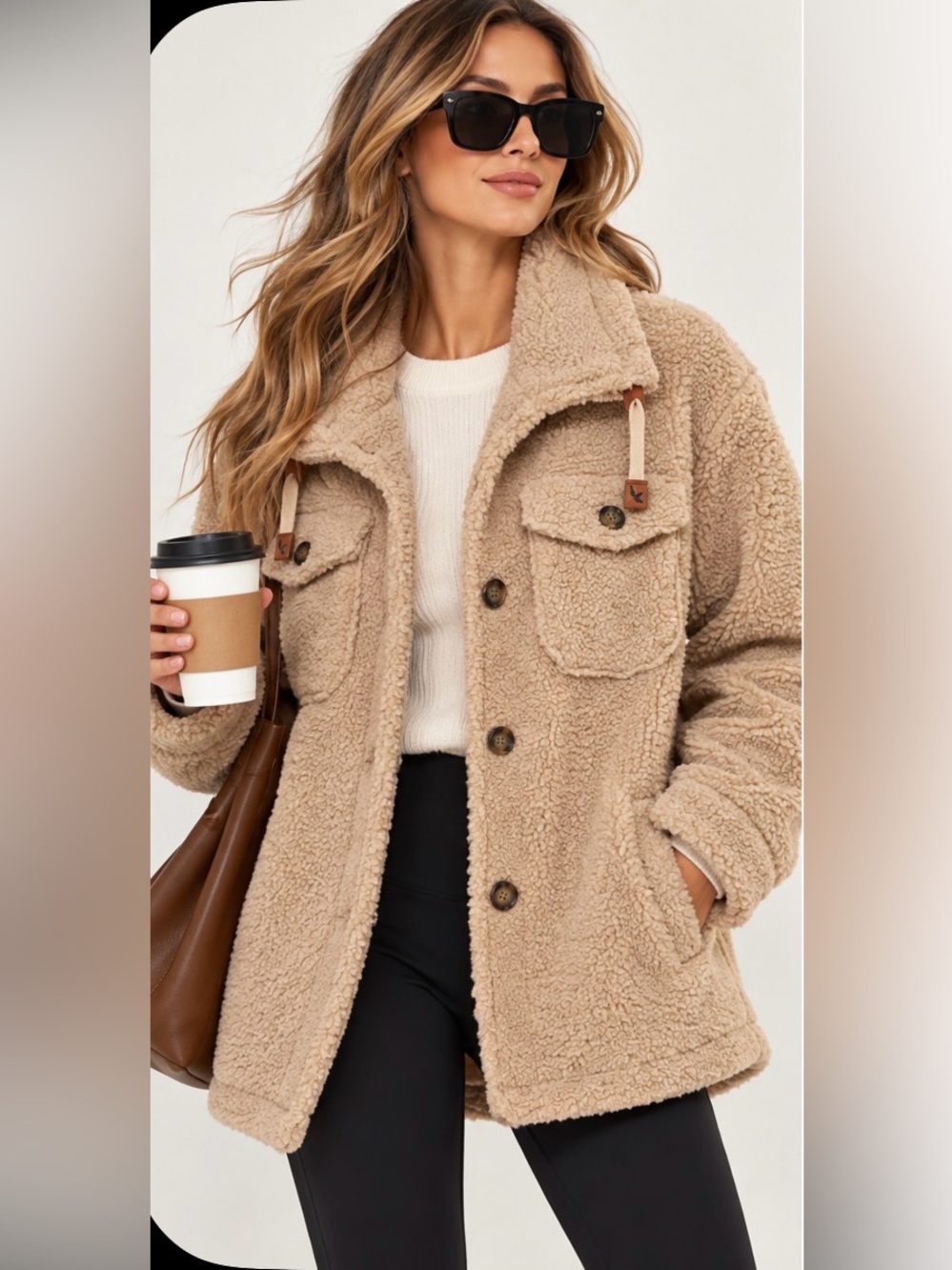 Koolaburra by UGG Teddy Sherpa Jacket | Cozy Beige | Size M